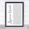 Sam Fender Hypersonic Missiles White Script Song Lyric Print