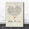 Sammy Hagar Baby, It's You Script Heart Song Lyric Print