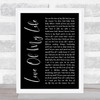 Sammy Kershaw Love Of My Life Black Script Song Lyric Print