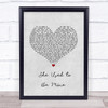 Sara Bareilles She Used to Be Mine Grey Heart Song Lyric Print