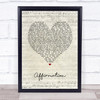 Savage Garden Affirmation Script Heart Song Lyric Print