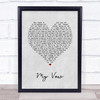 Scouting For Girls My Vow Grey Heart Song Lyric Print