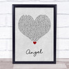 Shaggy Angel Grey Heart Song Lyric Print