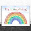 Shakira Try Everything Watercolour Rainbow & Clouds Song Lyric Print