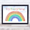 Shakira Try Everything Watercolour Rainbow & Clouds Song Lyric Print