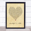 Shane Filan Beautiful In White Vintage Heart Song Lyric Print