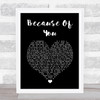 Shania Twain Because Of You Black Heart Song Lyric Print