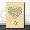 Shawn Mendes Why Vintage Heart Song Lyric Print