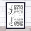 Shed Seven Chasing Rainbows White Script Song Lyric Print