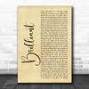 Shinedown Brilliant Rustic Script Song Lyric Print