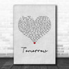 Silverchair Tomorrow Grey Heart Song Lyric Print