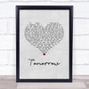 Silverchair Tomorrow Grey Heart Song Lyric Print