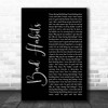 Silverstein Bad Habits Black Script Song Lyric Print