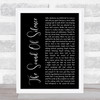 Simon & Garfunkel The Sound Of Silence Black Script Song Lyric Print