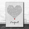 Simple Plan Perfect Grey Heart Song Lyric Print