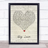 Simply Red Big Love Script Heart Song Lyric Print