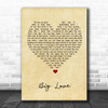 Simply Red Big Love Vintage Heart Song Lyric Print