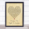 Simply Red Money's Too Tight To Mention Vintage Heart Song Lyric Print