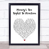 Simply Red Money's Too Tight To Mention White Heart Song Lyric Print
