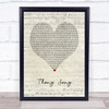 Sisqo Thong Song Script Heart Song Lyric Print