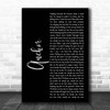 Skillet Anchor Black Script Song Lyric Print