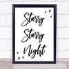 Vincent Starry Starry Night Song Lyric Music Wall Art Print