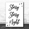 Vincent Starry Starry Night Song Lyric Music Wall Art Print