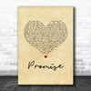 Slash Promise Vintage Heart Song Lyric Print