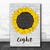 Sleeping At Last Eight Grey Script Sunflower Song Lyric Print