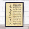 Slipknot If Rain Is What You Want Rustic Script Song Lyric Print