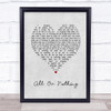 Small Faces All Or Nothing Grey Heart Song Lyric Print