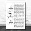 SOJA You And Me White Script Song Lyric Print