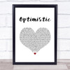 Sounds Of Blackness Optimistic White Heart Song Lyric Print