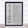 Spiritualized A Perfect Miracle Grey Rustic Script Song Lyric Print