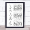 Status Quo Rockin' All Over The World White Script Song Lyric Print