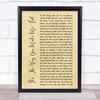 Steps It's The Way You Make Me Feel Rustic Script Song Lyric Print