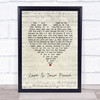 Steven Tyler Love Is Your Name Script Heart Song Lyric Print