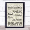 Stevie Nicks Goldust Woman Vintage Script Song Lyric Print