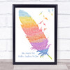 Stevie Nicks Has Anyone Ever Written Anything For You Watercolour Feather & Birds Song Lyric Print