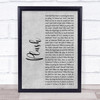 Stone Temple Pilots Plush Grey Rustic Script Song Lyric Print