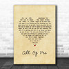 Stryper All Of Me Vintage Heart Song Lyric Print