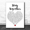 Suede Stay Together White Heart Song Lyric Print