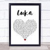 Suzanne Vega Luka White Heart Song Lyric Print