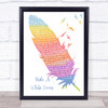 T. Rex Ride A White Swan Watercolour Feather & Birds Song Lyric Print