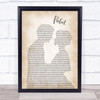 Ed Sheeran & Beyonce Perfect Man Lady Bride Groom Wedding Song Lyric Music Wall Art Print