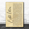Take That Eight Letters Rustic Script Song Lyric Print