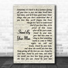 Tammy Wynette Stand By Your Man Vintage Script Song Lyric Print