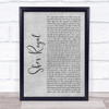 Tarrus Riley She's Royal Grey Rustic Script Song Lyric Print