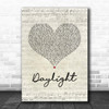 Taylor Swift Daylight Script Heart Song Lyric Print