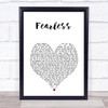 Taylor Swift Fearless White Heart Song Lyric Print